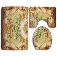 thumbnail image 1 of ABPHQTO Flor Juego de alfombras de baño de 3 piezas Alfombra de baño Alfombra de contorno y tapa de inodoro ABPHQTO Cont-CHAPPLE-29139, 1 of 2