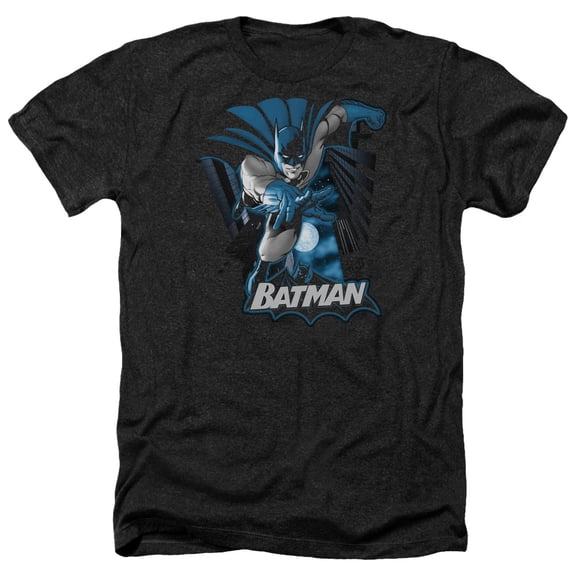Jla - Batman Blue & Gray - Heather Short Sleeve Shirt - Small
