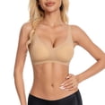 thumbnail image 5 of Wirefree Seamless Bra for Women Jelly Bras No Underwire Push Up Bra Soft Comfortable Bralette Full Coverage Solid Color V Neck Everyday Bras, 5 of 5