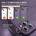 thumbnail image 2 of [3+1] for iPhone 14 Pro/iPhone 14 Pro Max Camera Lens Protector Bling, 9H Tempered Glass Camera Cover Screen Protector Metal Ring Decoration Accessories (Glitter-Purple), 2 of 5