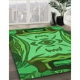 thumbnail image 3 of Ahgly Company Machine Washable Indoor Square Transitional Deep Emerald Green Area Rugs, 4' Square, 3 of 7