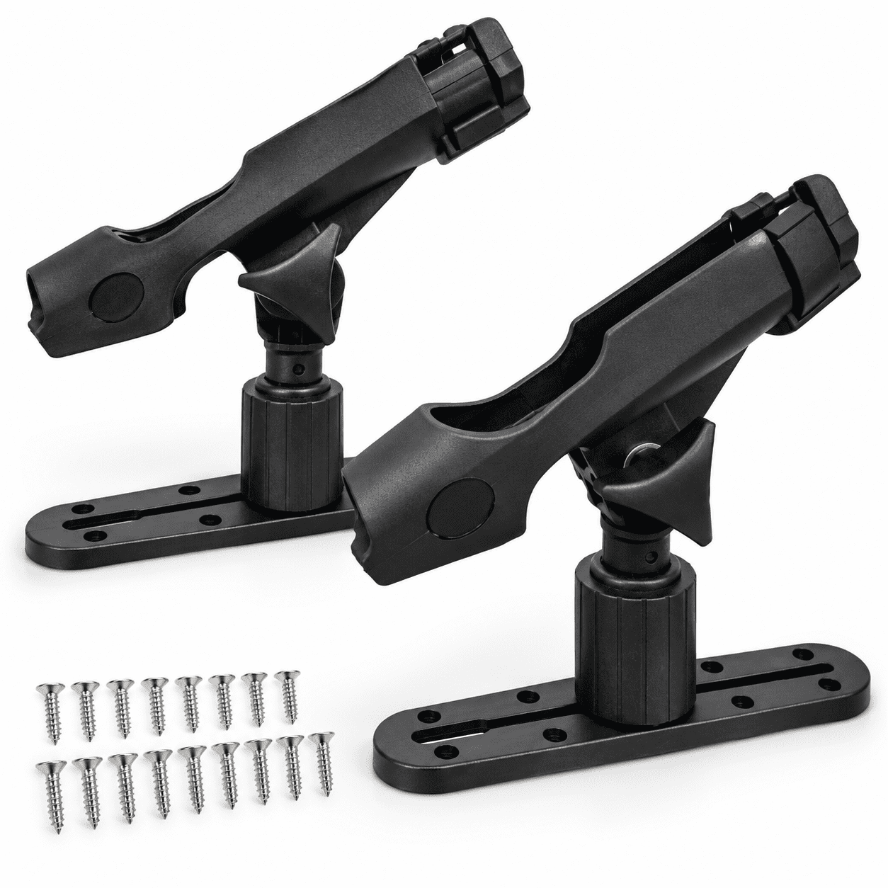 Flat Deck 2 Universal T-Screw Mount Rail Boat Fishing Rod Holder for Kayak Canoe