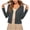 Gray, variant on Women's V Neck Single Button Cropped Cardigan, Lightweight Slub Knit Long Sleeve Layering Sweater