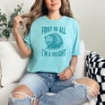 thumbnail image 2 of Funny Possum T-Shirt, First Of All I'm A Delight Shirt, Humorous Animal Tee, Sarcastic Gift Idea, Quirky Graphic TShirt, Cute Possum Design, Chalky Mint Comfort Colors T-Shirt, Medium, 2 of 3