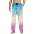 thumbnail image 3 of JSTEL Tie Dye Rainbow Color Men's Sleepwear Mens Pajama Pants Bottoms with Pockets, M, 3 of 6