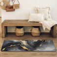 thumbnail image 4 of Gray Marble Gold Wave Pattern Bathroom Rugs Mat,Non Slip Microfiber Bathroom Rug,Rubber Backing,Soft Bathroom Mats for Bathroom Floor,Tub and Shower,47x17in(120x43cm), 4 of 5
