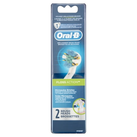 Oral-B Floss Action Replacement Brush Heads 2 ct Carded Pack