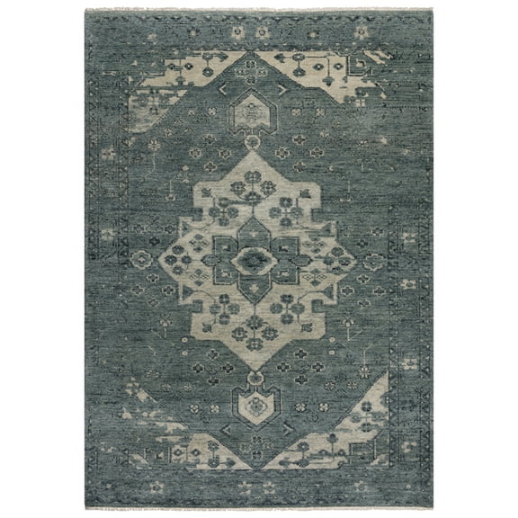 Gatney Rugs Roman Area Rug BMT990 Blue Petals Bulbs 6' x 9' Rectangle