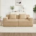 thumbnail image 2 of Newest Modular 2 Seat Loveseat Boneless Sofa, Cloud Sectional Couch,Deep Seat, Modern Modular 2-Seat Sofa Couch,Throw Pillows Corduroy Fabric Camel, 2 of 11