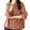 Brown, variant on Women's Casual Shirt Top, Spring Summer Tops for Women with Slant Front Tie Front, Linen Feel 3/4 Sleeve Blouse, Relaxed Fit for Daily Wear, Office or Leisure