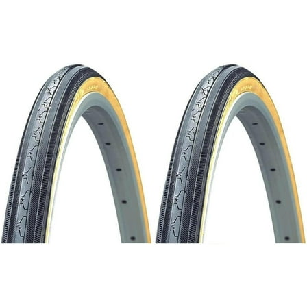 PYYP K35 Gumwall Sidewall 27 x 1-1/4 Road Bicycle Tires Wire Bead, Pair (2 Tires)