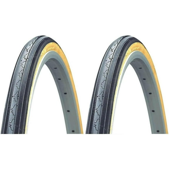 PYYP K35 Gumwall Sidewall 27 x 1-1/4 Road Bicycle Tires Wire Bead, Pair (2 Tires)