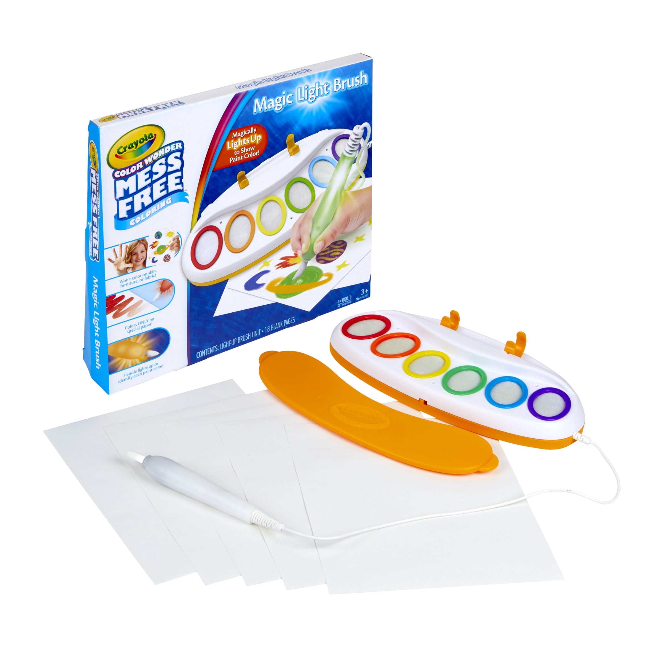 Crayola Color Wonder Magic Light Brush, Mess Free Painting, Preschool Supplies, Back to School Gift for Toddlers, Ages 3+