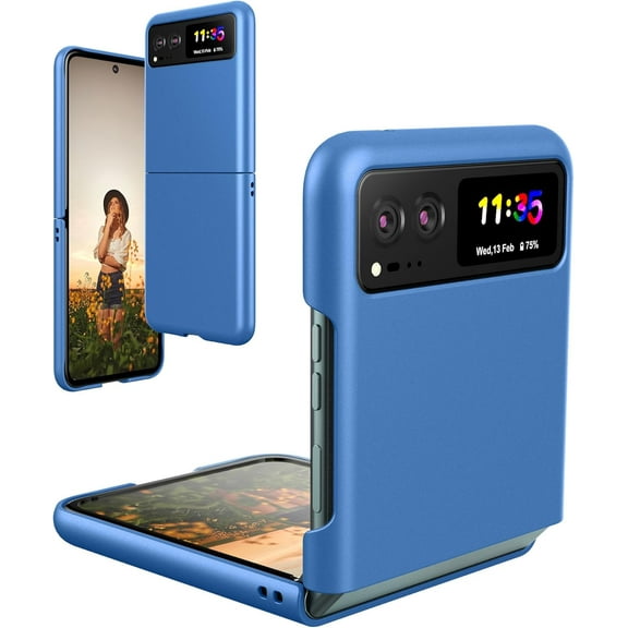 Case for Motorola Razr 2023 [Not fit Razr Plus 2023], Moto Razr 2023 Slim Phone Case, Ultra Thin Slim Fit Matte PC with Non-Slip Grip Full Protection Cover for Motorola Razr 2023 (Blue)