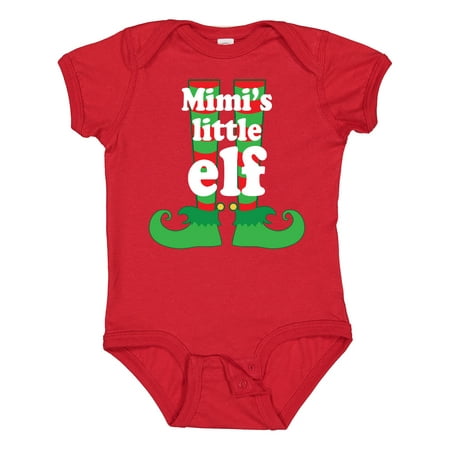 

Inktastic Mimi s Little Elf Christmas Holiday Grandchild Boys or Girls Baby Bodysuit