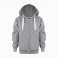 thumbnail image 2 of KPOPLK Baby Boys Zip Up Hoodie Toddler Boys Jacket Solid Winter Long Sleeve Hooded Sweatshirt Tops Fall Coat Kids 1-9 Years Grey Size 6-7 Years, 2 of 7