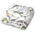 thumbnail image 4 of Watercolor Dinosaur Alphabet Fleece Throw Blanket Ultra Soft Cozy Blooming Decorative Flannel Blanket All Season for Home Couch Bed Chair Travel 40x50in, 4 of 6