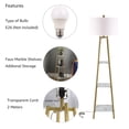 thumbnail image 4 of ROSEN GARDEN LT7047 Rosen Garden LT7047 Floor Lamp with Square Shelves -  Gold, 4 of 7