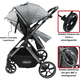 thumbnail image 3 of Carriola para Bebé  Asiento Reversible Convertible a Bambineto Plegable Ruedas de Goma Cinturón Apta a partir de 0 Meses - Gris, 3 of 6