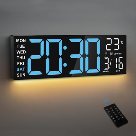 c 067 e 417 85 e 3 4806 b 827 2132 c 90 a 2380 . 3 a 0 a 8 d 46 cd 65838793 fae 69 f 7779 e 459 TOYOOSKY 16 Large Digital Wall Clock with 8 RGB Led Display & Remote Control - c 067 e 417 85 e 3