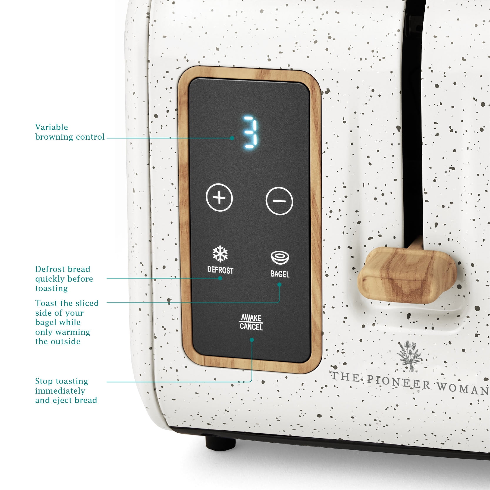 The Pioneer Woman Digital 2-Slice Toaster with Digital Display