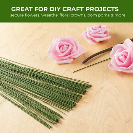 Flower Wire 300 Piece Floral Wire 24 Gauge Floral Stem Wire For Florist Flower Arrangement Dark Green 24 Ga 16 Inches In Length Walmart Canada