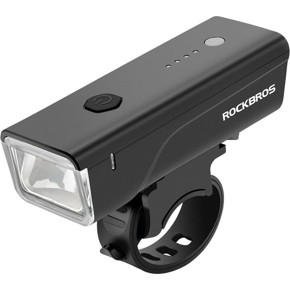 ROCKBROS Bike Light Type-C Bike Headlight 5 Light Modes Rechargeable Bike Front Light Safety Quick-Release Auto On Off Bicycle Lights for Night Riding