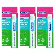 Benadryl Extra Strength Itch Relief Stick, Topical Analgesic for Pain & Itch, 0.47 Fl Oz, Pack of 3