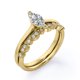 thumbnail image 4 of JeenMata Anillo Solitario de Talla Marquesa de 1,75 Quilates Conjunto de Boda Festoneado Estilo Art Déco: Baño de Oro Amarillo de 18 K sobre Plata (Personalice la Banda de Su Anillo de Bodas), 4 of 6