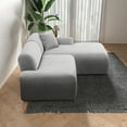 thumbnail image 4 of Chapman Corduroy Fabric Living Room Right Sectional Sofa in Light Gray, 4 of 6