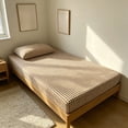 thumbnail image 4 of Gosuguu Deep Pocket Fitted Sheet Twin 78.74x35.43 Inch, Stretch Non-Slip Bed Cover, Soft Breathable Fiber for Dorm, Beige, 4 of 6