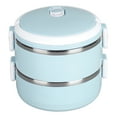 thumbnail image 2 of Cergrey Stainless Steel Thermal Lunch Box,Thermal Lunch Box Stackable Hot Food Insulated Box 304 Stainless Steel Round Lunchbox Sealed Food Containers,Thermal Insulated Lunch Box, 2 of 8