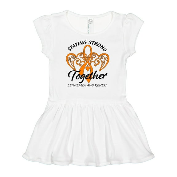 Inktastic Leukemia Awareness Staying Strong Together and Orange Ribbon Girls Baby Dress