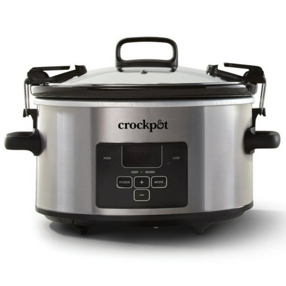 Crock-Pot 4 Quart Cook and Carry Programmable Slow Cooker, Stainless Steel