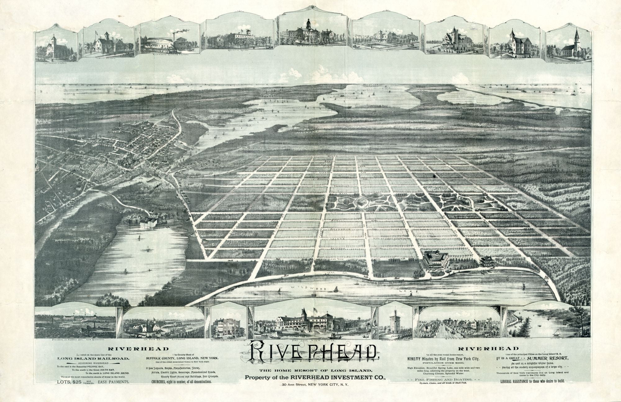 Riverhead New York 1890 23.00 x 35.56 Matte Art Paper