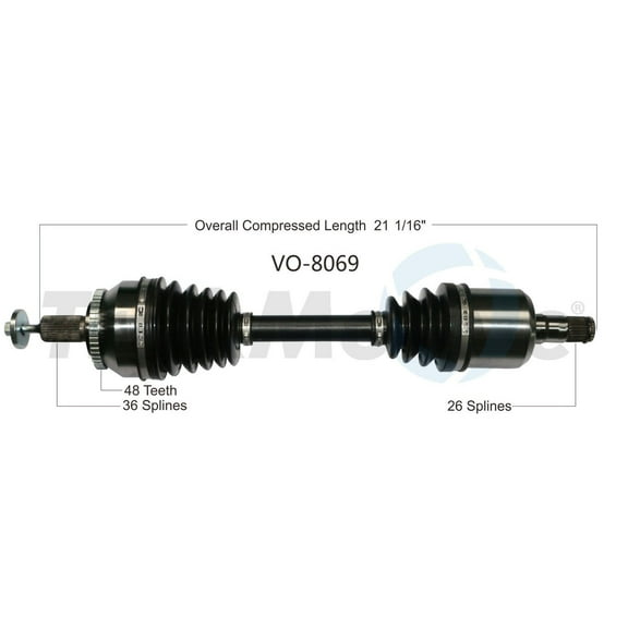 CV Axle Shaft Fits select: 2004-2006 VOLVO S80