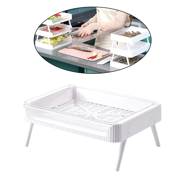Estante de pie para encimera Estante de plegable Contenedor de almacenamiento Cestas de almacenamiento Bandeja de soporte para el hogar Encimera Pequeña Baoblaze Estante de verduras
