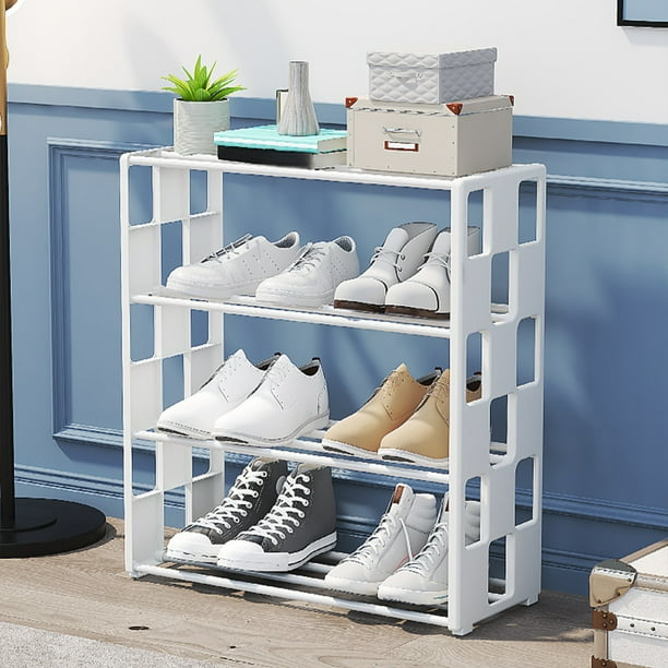 Organizador de Zapatos con Estantería Metálica de 4 Niveles | Durable Polipropileno y Acero | Para Armario, Dormitorio, Entrada, Dormitorio Universitario | Fácil Ensamblaje | Capacidad para Zapatos