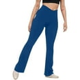 thumbnail image 3 of Flare Yoga Pants, Crossover Yoga Pants with Tummy Control, High-Waisted and Wide Leg, 3 of 5