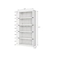 thumbnail image 3 of 5-layer retro estante de libros 62.87-pulgada high abiertos almacenamiento floor-standing para exposición gabinete easy to assemble para sala de estar dormitorio oficina, 3 of 5