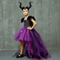 thumbnail image 3 of Disfraz de bruja malvada de Maléfica para niñas, vestido con tutú, disfraz de reina malvada, vestido de bruja, ropa de villana, 3 of 5