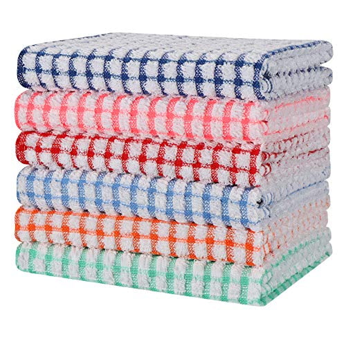 100% Cotton Kitchen Terry Tea Towels Set Dish Cloths Cleaning Drying Pack of 12 
