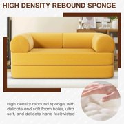 Modern 3-Person Convertible Sleeper Sofa Bed, 4-in-1 loveseat Sleeper, Comfy Removable Floor Couch for Living Room with Detachable and Washable Fabric