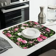 thumbnail image 6 of Microfibre Drying Mat for Kitchen Vintage Floral Rose Dish Drying Drainer Mat Absorbent Pioneer Drying Mat Washing Up for Glass, Plate & Cup 16inch X 18inch, 6 of 7