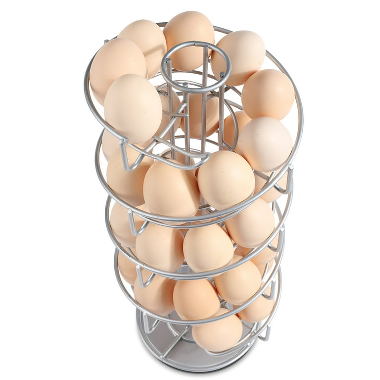 Southern Homewares Egg Skelter Deluxe Modern Spiraling Dispenser Rack Silver