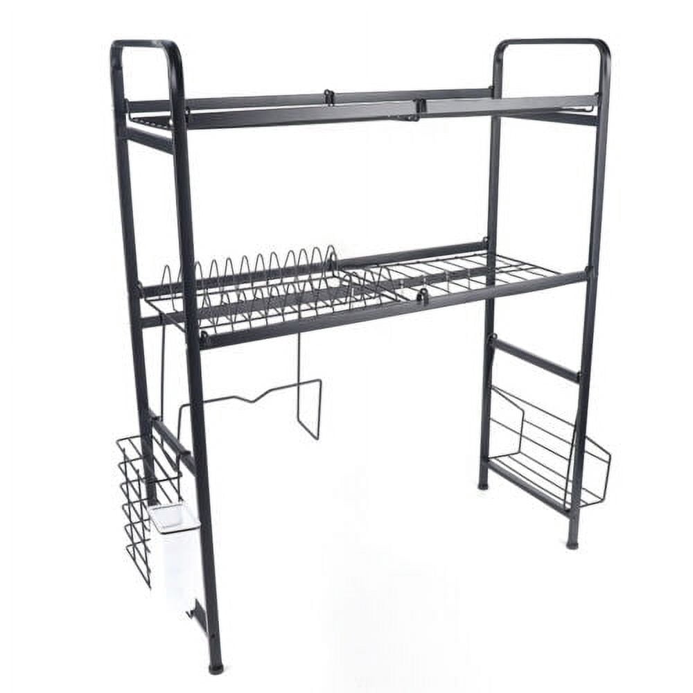 Over the Sink Dish Drying Rack 2-Tier Kitchen Shelf Cutlery Drainer H31.5" W25"