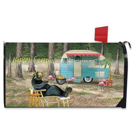 Happy Camper Bear Summer Mailbox Cover Camping Standard Briarwood Lane
