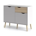 thumbnail image 4 of Tvilum Diana 2 Door Sideboard with 1 Drawer and 4 Shelves, White and Oak Structure, 4 of 11