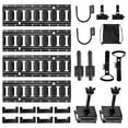 thumbnail image 1 of VEVOR E-Track Tie-Down Rail Kit, 4 Pack 1.3 ft E Track Rails, 2 U-Shaped Hooks, 2 Tool Holders, 2 Track Shelf Brackets, 2 Tire Holders, 2 Cable Storage Rings, 8 End Caps & 1 Bag, Fit for Vans Trailers, 1 of 9