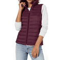 thumbnail image 2 of Fantaslook Womens Duck Down Puffer Vest Packable Quilted Sleeveless Stand Collar Zip Up Water-Resistant Coat Outerwear Winter Vests with Pockets, 2 of 10